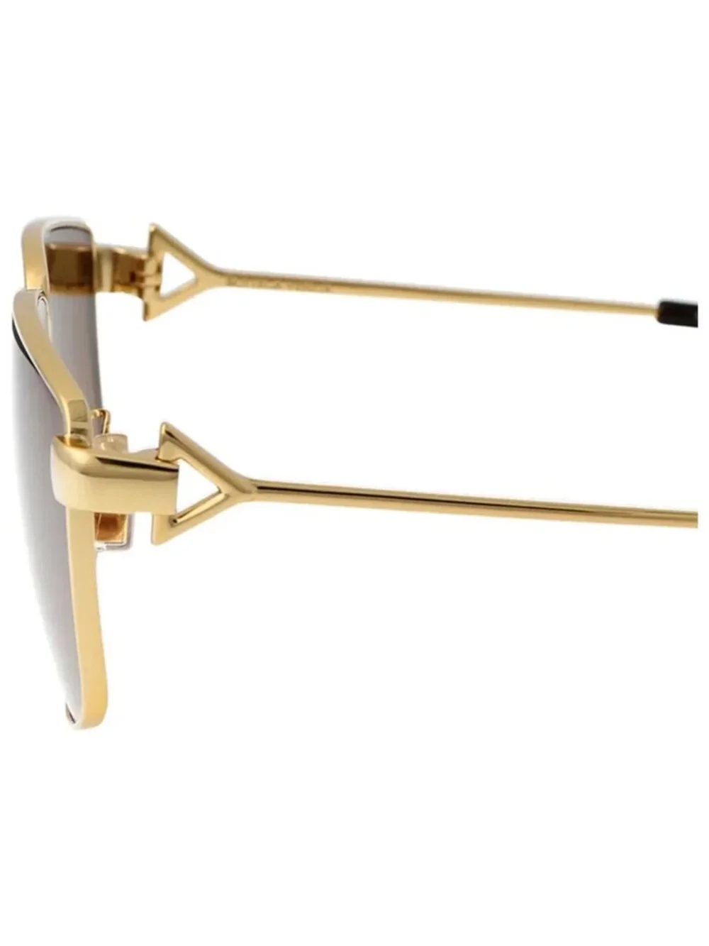New Bottega Veneta Women's Sunglasses Square Rectangle Metal Frame Gold Gold